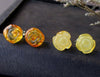 Rose Flower Amber Earrings for Women Girl Chic Romantic Stud Earrings Trendy Style Baltic Natural Amber Jewelry Wholesale