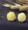 Rose Flower Amber Earrings for Women Girl Chic Romantic Stud Earrings Trendy Style Baltic Natural Amber Jewelry Wholesale