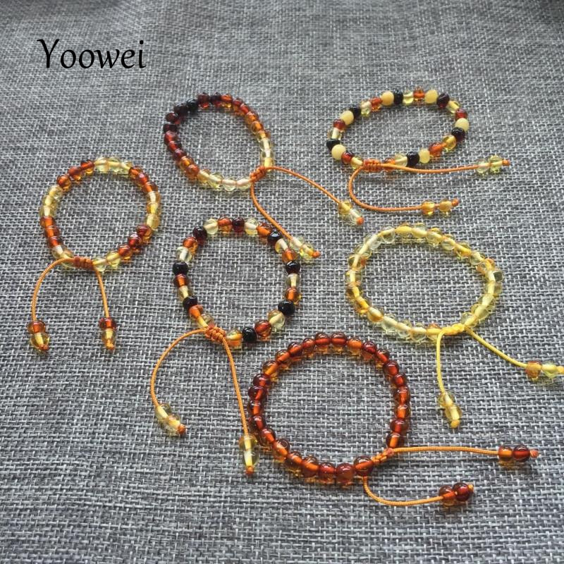Wholesale Baltic Amber Bracelet Original Baroque Beads Adjustable Amber Bracelet Bijoux Natural Amber Jewelry Suppliers
