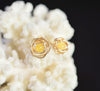 Wholesale Handmade Amber Earrings 4mm Natural Round Beads Rose Flower Stud Earrings Baltic Amber Jewelry Pendientes ambar