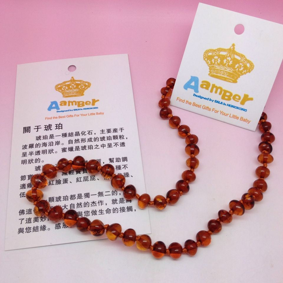 Wholesale Original Amber Necklace for Kids Adult Natural Beads Baby Amber Teething Necklace Baltic Amber Jewelry 10 Color