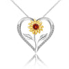 You Are My Sunshine Engraved Necklace Inspirational Sunflower Heart Shape Crystal Pendant Jewelry Gift For Women Girlfriend