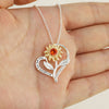 You Are My Sunshine Engraved Necklace Inspirational Sunflower Heart Shape Crystal Pendant Jewelry Gift For Women Girlfriend