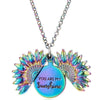 You Are My Sunshine Engraved Necklace Inspirational Sunflower Pendant Open Locket Necklace Jewelry Gift For Women Girlfriend