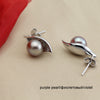 Real Natural Pearl Earrings for women,925 Sterling Silver leaf Earrings with pearl