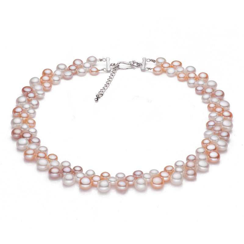 real black pear necklace for women,colorful three rows natural multi layer pearl necklaces