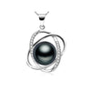 top quality 925 sterling silver black pearl pendant necklace for women