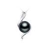 top quality 925 sterling silver black pearl pendant necklace for women