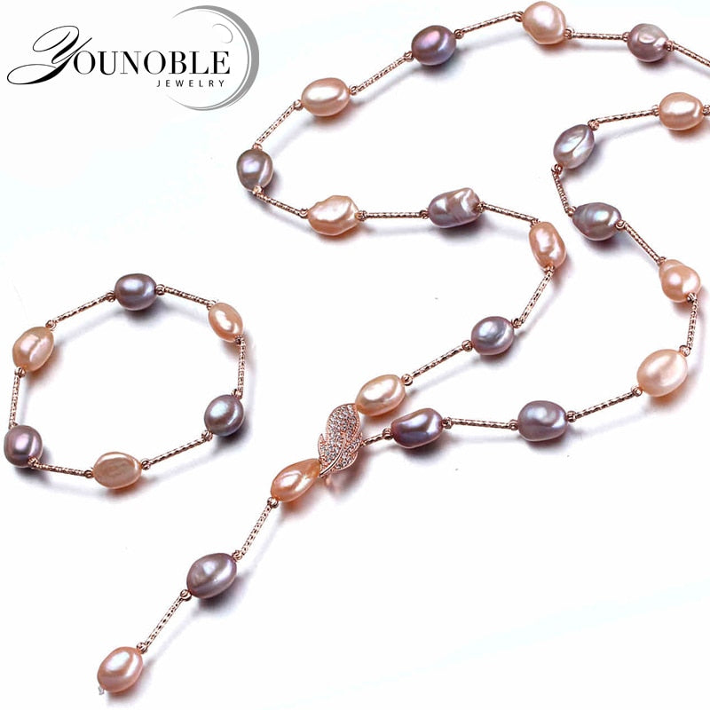 YouNoble Baroque bridal jewelry sets,boho wedding women jewelry set multicolor natural necklace bracelet best gift