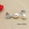 YouNoble Real natural pearl earrings for women,drop 925 silver earrings with pearl bridal birthd gift white pink