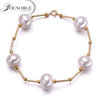YouNoble Trendy Fashion Top Quality 8-9mm Natural Pearl Bracelet For Women White Girl Daughter Birthd Best Gift