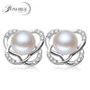 YouNoble real pearl earrings women,wedding natural pearl earring sterling sliver trendy girl birthd best gift white