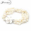 YouNoble real multilayer bracelet for women,white bead pearl jewelry bracelet statement charm girl birthd best gift