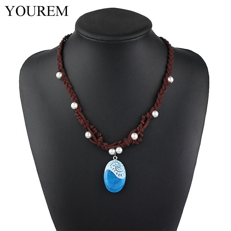 Yourem Moana princess Necklace Pendant cosplay model action for kid party supply gift girls accessories fj354