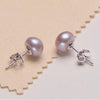 Yu Xin Yuan Fashion Natural 7mm White Pink Purple Peral Earrings 925 Silver Charm Women Jewelry 2020
