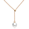 Yu Xin Yuan Fine Jewelry White Rose Gold Fashion Long Chain Necklace Charm Pendant Women Favourite Jewelrypalace