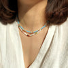 Yumfeel Boho Necklace Natural Semi-Precious Stone Seed Beads Choker Women Handmade Jewelry Gifts