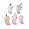 100% Natural Crystal Necklace Pendant Fine Jewelry Short Pendants Women Gilded leaf Gift Luck Multicolor