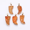 100% Natural Crystal Necklace Pendant Fine Jewelry Short Pendants Women Gilded leaf Gift Luck Multicolor