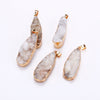 100% Natural Crystal Necklace Pendant Water Droplets Charms Plated Natural Clusters Necklaces Jewelry Men Gemstone Women