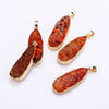 100% Natural Crystal Necklace Pendant Water Droplets Charms Plated Natural Clusters Necklaces Jewelry Men Gemstone Women