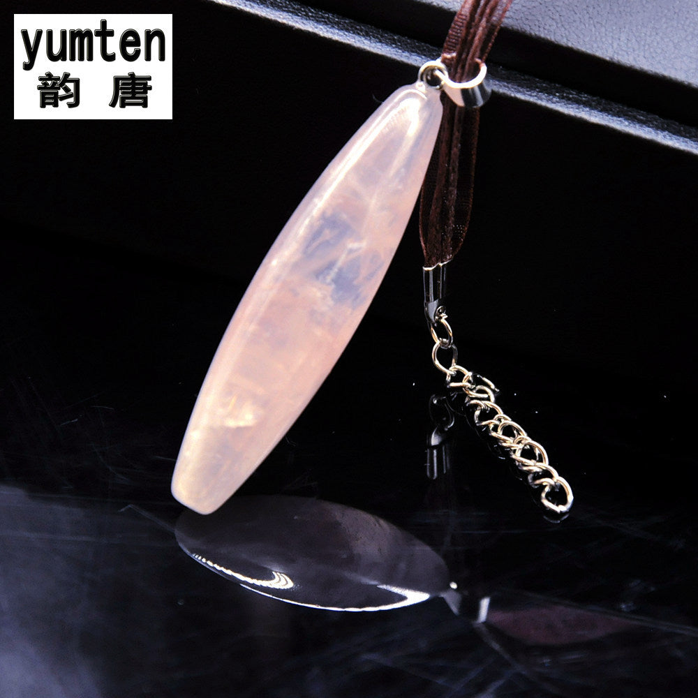 14MM*60MM Big Natural Rose Quartz Pendant Necklaces mujer wanita nikah hediyelik elegant necklace women Classi