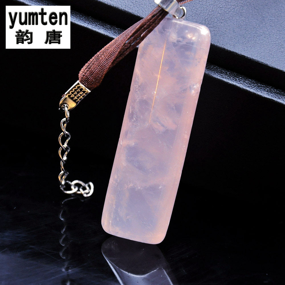 18mm*58mm Natural Rose Quartz BIG Cylinder Pendant Necklaces Women Necklace Personalized Stone Kettingen Fine Jewelry