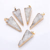 1pcs For Sale Red White Crystal Pendant Triangle Charms Gilded Natural Stone Womens Gift Cluster Knospen Halskette