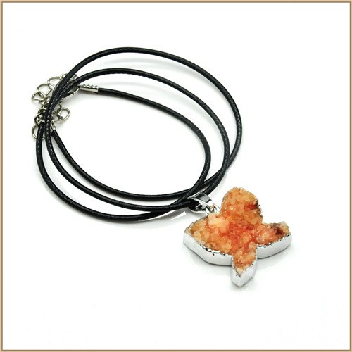 21MM Natural Crystal Druse Amethyst For Man Women Pendant Necklaces Unisex Plant Trendy Pendant Necklaces Party 6 Colour