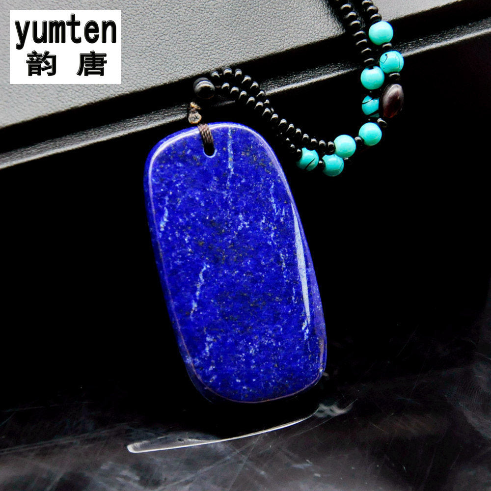 30mm*47mm Natural Lapis Lazuli Crystal Pendant Necklaces Kettingen Voor Vrouwen Jewelery Square Classic Party Necklaces