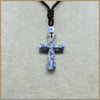 50MM Cross Pendant Necklace Men Natrual blue Aventurine Moonstone Turquoise Agate Classic Party Cross Pendant Necklace