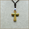 50MM Cross Pendant Necklace Men Natrual blue Aventurine Moonstone Turquoise Agate Classic Party Cross Pendant Necklace