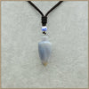 50MM Natural Chalcedony Bullet Pendant Necklace For Men Trendy Geometric Fine Necklaces Rope Chain Agate Aventurine C0032