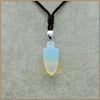 50MM Natural Chalcedony Bullet Pendant Necklace For Men Trendy Geometric Fine Necklaces Rope Chain Agate Aventurine C0032