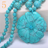 Agate Pendant Necklaces Sweater Chain Crystal Stone Jewelry Women Beaded Accessories Ethnic Femme chain Flower Colgante