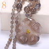 Agate Pendant Necklaces Sweater Chain Crystal Stone Jewelry Women Beaded Accessories Ethnic Femme chain Flower Colgante