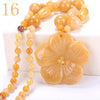 Agate Pendant Necklaces Sweater Chain Crystal Stone Jewelry Women Beaded Accessories Ethnic Femme chain Flower Colgante