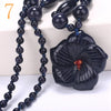 Agate Pendant Necklaces Sweater Chain Crystal Stone Jewelry Women Beaded Accessories Ethnic Femme chain Flower Colgante