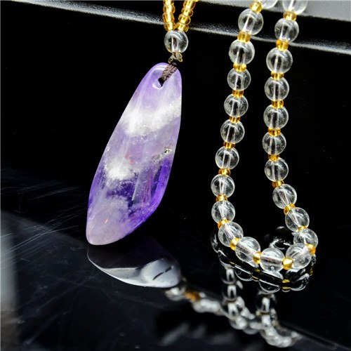 Amethyst Natural Stone Irregular Pendant Necklaces 2020 Vintage Romantic Necklace Unisex Party Crystal White Purple Party
