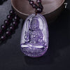 Amethyst Necklace Natural Stone Pendant Buddha Guardian Bead Chain Lucky Gift Crystal Carved Women Jewelry Men Gothic Fox