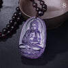 Amethyst Necklace Natural Stone Pendant Buddha Guardian Bead Chain Lucky Gift Crystal Carved Women Jewelry Men Gothic Fox