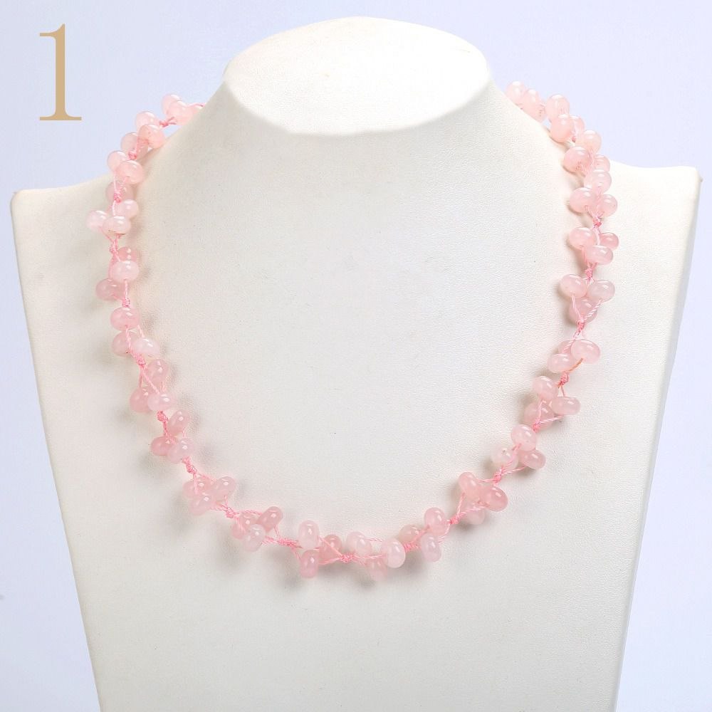 Aquamarine Necklace Gemstone Bead Colar Feminino Natural Stone Accessories Christmas Jewelry Women Woven Chain Vintage