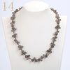 Aquamarine Necklace Gemstone Bead Colar Feminino Natural Stone Accessories Christmas Jewelry Women Woven Chain Vintage