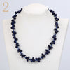 Aquamarine Necklace Gemstone Bead Colar Feminino Natural Stone Accessories Christmas Jewelry Women Woven Chain Vintage