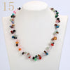 Aquamarine Necklace Gemstone Bead Colar Feminino Natural Stone Accessories Christmas Jewelry Women Woven Chain Vintage