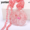 Aventurine Jade Necklace Flowers Pendant Hand Carved Crystal Prom Accessories Soy Luna Linkin Park Gothic Women's Jewelry