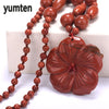 Aventurine Jade Necklace Flowers Pendant Hand Carved Crystal Prom Accessories Soy Luna Linkin Park Gothic Women's Jewelry