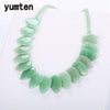 Aventurine Leaf Necklace Green Jade Choker Women Flower Pendant Natural Stone crystal Genuine Gemstone Female Jewelry