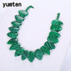 Aventurine Leaf Necklace Green Jade Choker Women Flower Pendant Natural Stone crystal Genuine Gemstone Female Jewelry