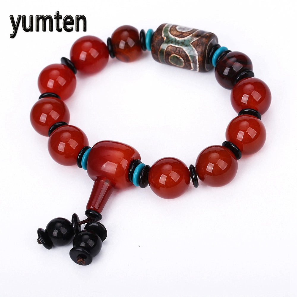 Bracelet Men Fashion Jewelry Natural Chalcedony Chinese Style Popular Beads Couple Gift Mens Bracelets 2020 Meditation